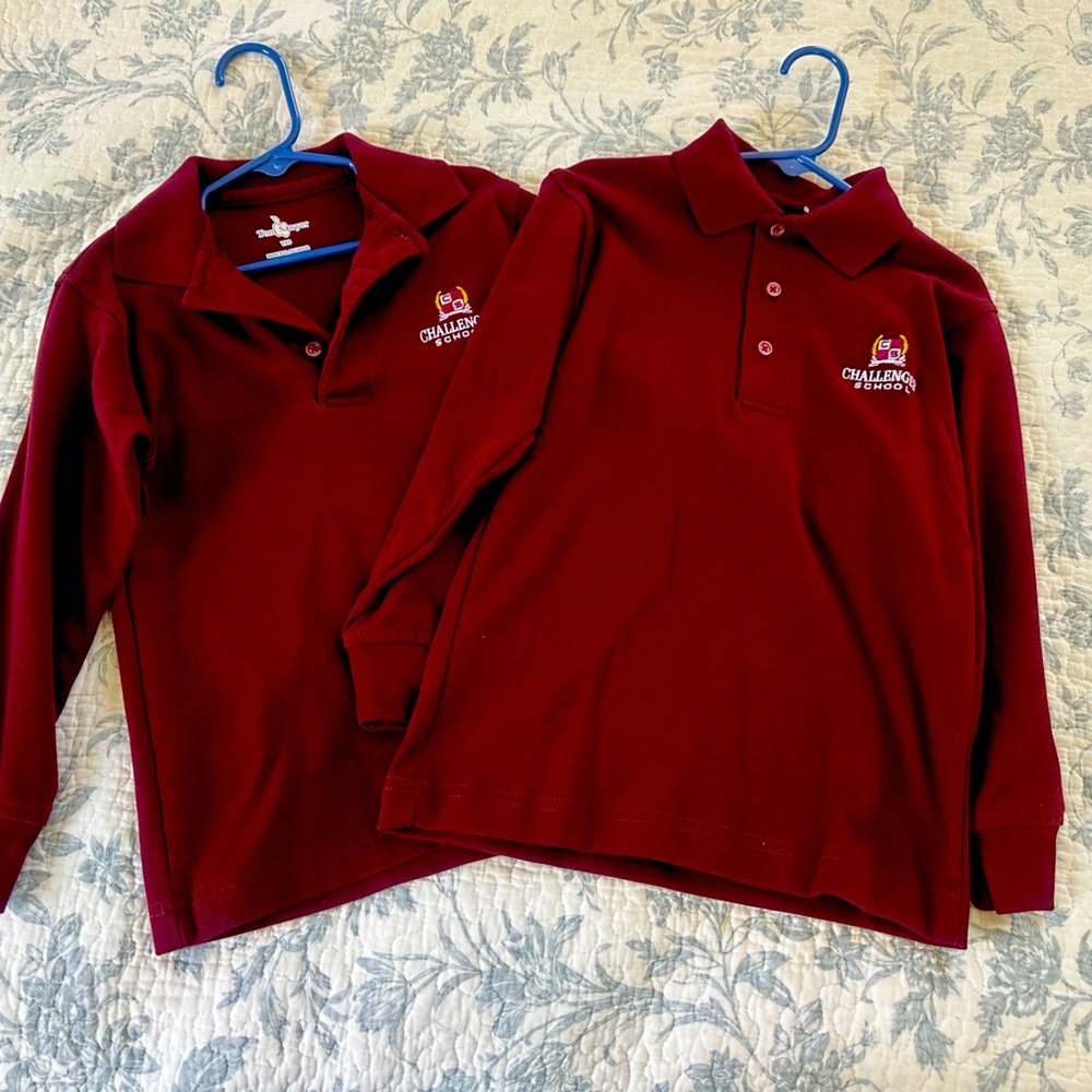 Boys Challenger School Y2XS Long-Sleeved Polo Shirts (2)